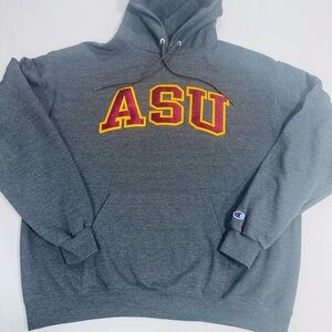 Champion Arizona State Sun Devils Arch Twill Hoodie,Charcoal Gray, XL, EUC